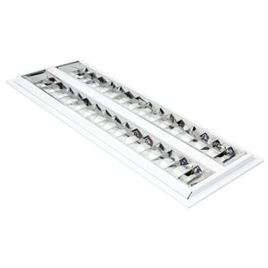 Luminária Td 60 Embutir 2x14w T5 4000k Bivolt Aletada Taschibra Branco Bivolt
