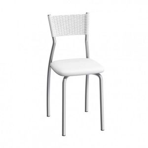 Cadeira De Aço Gênova C122 Compoarte Cromado/branco