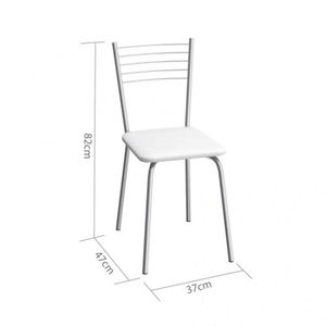 Cadeira de Aço Flex 82cm Compoarte Cromado/branco