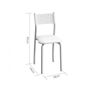 Cadeira De Aço Mônaco C142 Compoarte Cromado/branco
