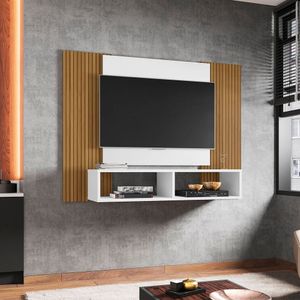 Painel para Tv Até 42 Polegadas 2 Nichos Navi Móveis Bechara Branco/ripado