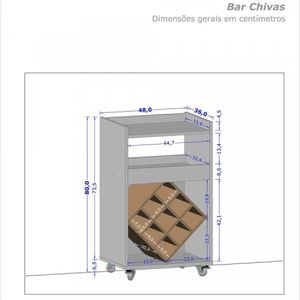 Bar com Nichos Garrafeiros e Rodízios Chivas Móveis Bechara Madeira Rústica