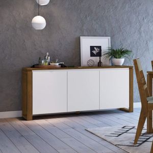 Buffet 3 Portas 1 Gaveta 140cm Craft Artemobili Garapa/branco
