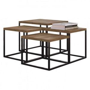 Conjunto Com 3 Mesas De Centro Cube Artesano Vermont