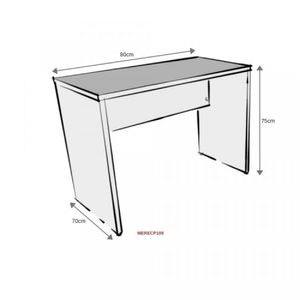 Mesa Reta Corp 25mm 80 Cm Bramov Móveis Branco/carvalho Mel