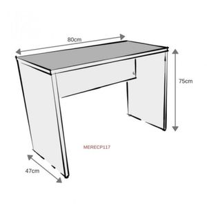 Mesa Reta Corp 25mm 80 Cm 47 Cm Bramov Móveis Preto