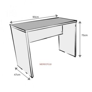 Mesa Reta Corp 25mm 90 Cm 47 Cm Bramov Móveis Branco/carvalho Mel
