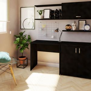 Mesa Reta Corp 25mm 100 Cm 47 Cm Bramov Móveis Preto