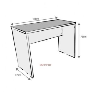 Mesa Reta Corp 25mm 90 Cm 47 Cm Bramov Móveis Preto/carvalho Mel