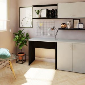 Mesa Reta Corp 25mm 100 Cm Bramov Móveis Preto/cinza Cristal