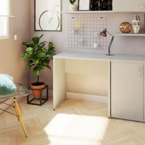 Mesa Reta Corp 25mm 110 Cm Bramov Móveis Cinza Cristal
