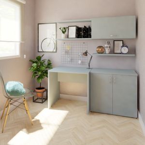 Mesa Reta Corp 25mm 90 Cm Bramov Móveis Cinza Cristal
