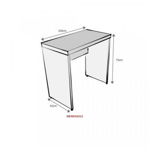 Mesa Reta Natus 40mm 100 Cm 42 Cm Bramov Móveis Preto/cinza Cristal