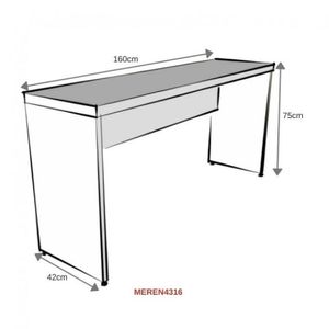 Mesa Reta Natus 40mm 160 Bramov Móveis Branco/cinza Cristal