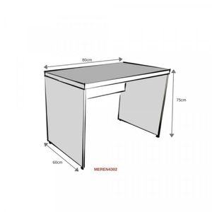 Mesa Reta Natus 40mm 80 Cm 60 Cm Bramov Móveis Preto