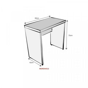 Mesa Reta Natus 40mm 90 Cm 42 Cm Bramov Móveis Preto/cinza Cristal