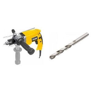 Kit Ferramentas Espresso Móveis Com Furadeira De Impacto Reversível 1/2 Polegadas 127v E Broca De Aço Rápido 60mm 393963 Amarelo