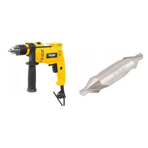 Kit Ferramentas Espresso Móveis Com Furadeira Com Impacto 1/2 Polegadas 220v E Broca De Centro 315mmx80mm 391297 Amarelo