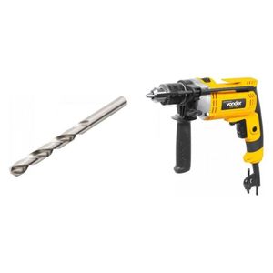 Kit Ferramentas Espresso Móveis Furadeira De Impacto 1/2 Polegadas 127v e Broca De Aço Rápido 43mm 393160 Amarelo