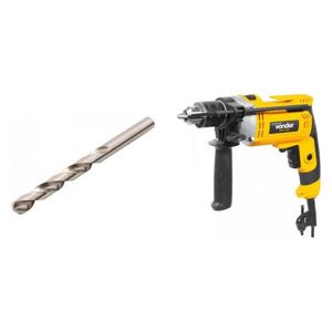 Kit Ferramentas Espresso Móveis Com Furadeira De Impacto 127v E Broca De Aço Rápido 23/64" 388803 Amarelo