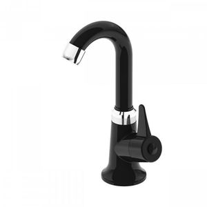 Conjunto Para Banheiro Cuba De Semi-encaixe Verona 11cmx41cmx41cm E Torneira Bica Móvel Abs 1/4 Japi Preto
