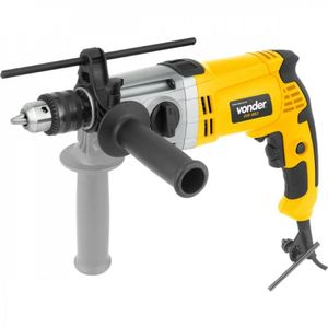 Kit Ferramentas Espresso Móveis Com Furadeira Com Impacto 1/2 Polegadas 127v E Jogo De Brocas De Aço Rápido 1/16" A 1/2" 390023 Amarelo
