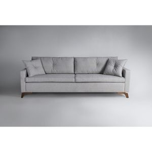 Sofa Viena 190 Pes Imbuia Sofani Cinza