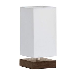 Abajur de Madeira Quadrado Isadora Design Branco/marrom
