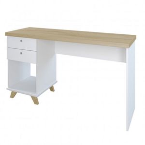 Escrivaninha 2 Gavetas Retrô Sky Artany Olmo Branco