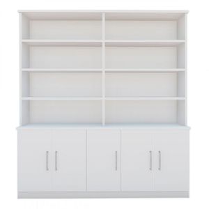 Estante de Livros 5 Portas 8 Prateleiras Branco Branco