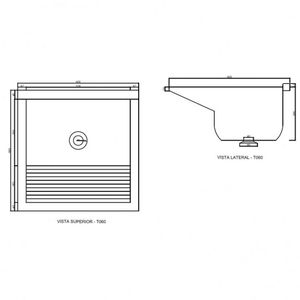 Tanque Simples Mármore Sintético 48l Decoralita Cinza