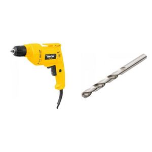 Kit Ferramentas Espresso Móveis Com Furadeira 3/8 Polegadas 220v E Broca De Aço Rápido 95mm 391466 Amarelo