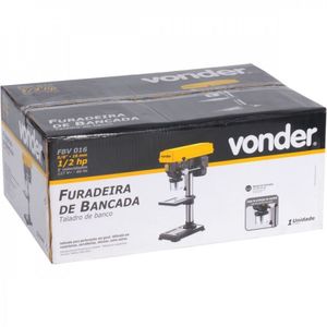 Kit Ferramentas Espresso Móveis Furadeira De Bancada 16mm 127v e Broca De Aço Rápido 46mm 393282 Amarelo