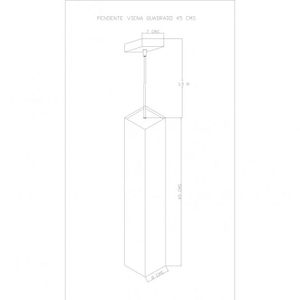 Pendente Viena Quadrado 45 Cm Conti Iluminação Branco Brilho