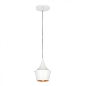 Pendente Macedonia Conti Iluminação Branco Micro e Cobre Fosco