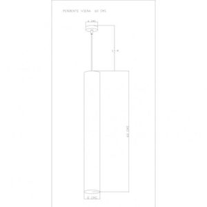 Pendente Viena Tubo 60 Cm Conti Iluminação Dourado