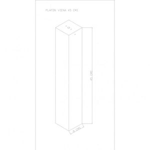 Plafon Viena Quadrado 45cm Conti Iluminação Preto Micro