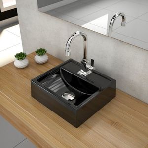 Kit Cuba Q32 Com Torneira Luxo 1195 Metal E Válvula Click 1 Pol. E Sifão Pvc E Flexivel Preto