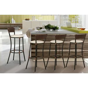 Kit com 4 Banquetas Altas Estofadas Trama Artesanal Forts Famais Argila Branco Gelo Preto