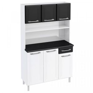 Armário De Cozinha Em Aço Triplo Topázio Smart Telasul Branco/preto
