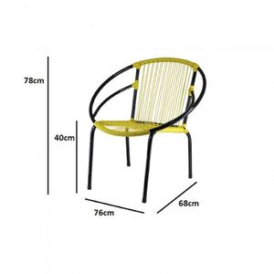 Kit com 2 Cadeiras Circulares Eclipse Amarelo Preto