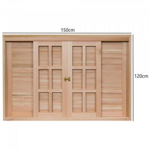 Janela 2 Caixilhos de Correr 120cmx150cm Natural