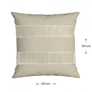 Capa para Almofada com Crochê 50x50cm Silk Home Acácia Bege Marrom