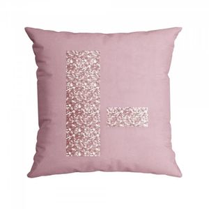 Capa para Almofada com Paetê 43x43cm Dolce Branco e Rosa