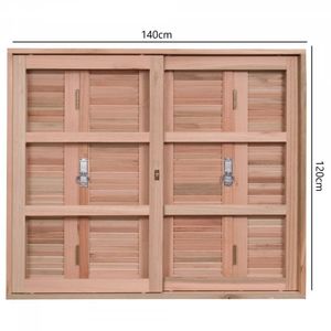 Janela com Caixilhos de Correr Venezianas Pantográficas 120x140cm Natural