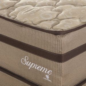 Cama Box Casal Queen Supreme 1,58x1,98x0,60 Molas Ensacadas Tecido Poliéster Dourado, Jacquard Tipo Malha Dour