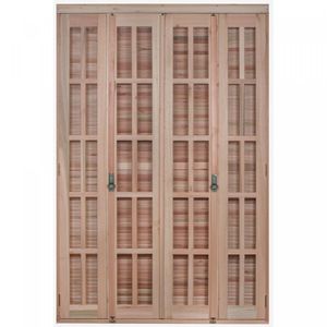 Porta Janela Com Veneziana Pantográfica E Caixilhos Para Vidros 213X180Cm Rondosul Natural