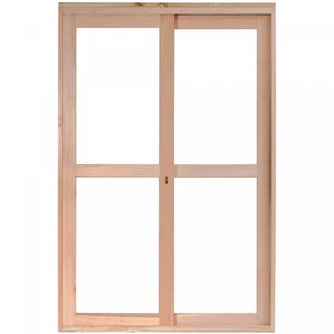 Porta Janela Com Caixilhos Para Vidros Inteiros De Correr 213X180Cm Rondosul Natural