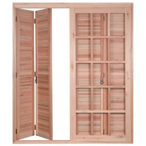 Porta Janela Com Veneziana Pantográfica E Caixilhos Para Vidros Quadriculados De Correr Rondosul