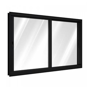 Janela De Alumínio Correr Lateral 2 Folhas Móveis 100X120Cm Lucasa Preto